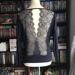 Anthropologie Deletta Backlace Top